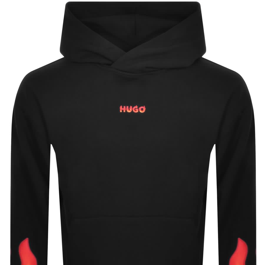 HUGO Droma Logo Hoodie Black